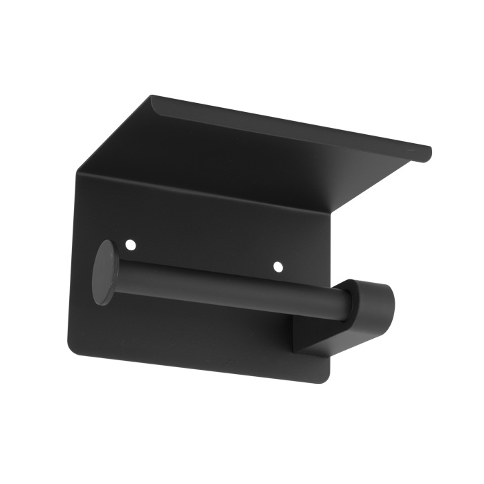 Suport hartie igienica cu raft depozitare 10x14xh9,5cm ,negru