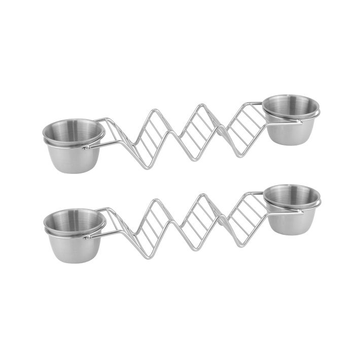 Suport pentru tacos cu 2 sosiere din inox 28x6,3xh6,6cm,argintiu