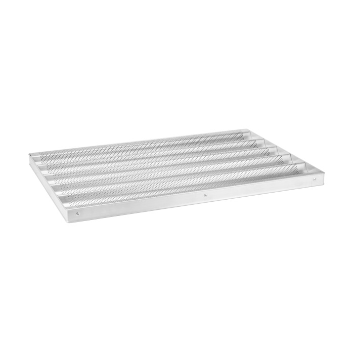 Tava aluminiu perforata pentru 5 baghete Raki 60x40cm
