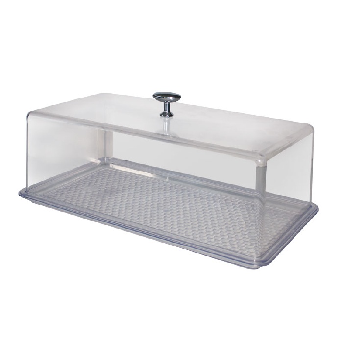 Tava servire cu capac transparent 22,5x32,5xh11,5 cm