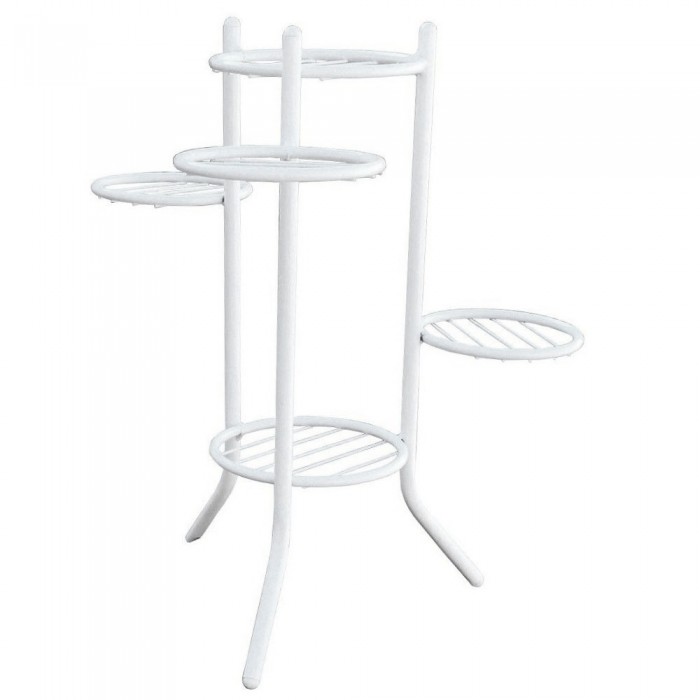 Suport pentru 5 ghivece flori RAKI, 50xh53cm, metalic, alb