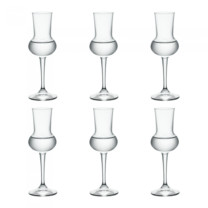 Set 6 pahare Grappa cu picior BORMIOLI ROCCO RESTAURANT, 81ml