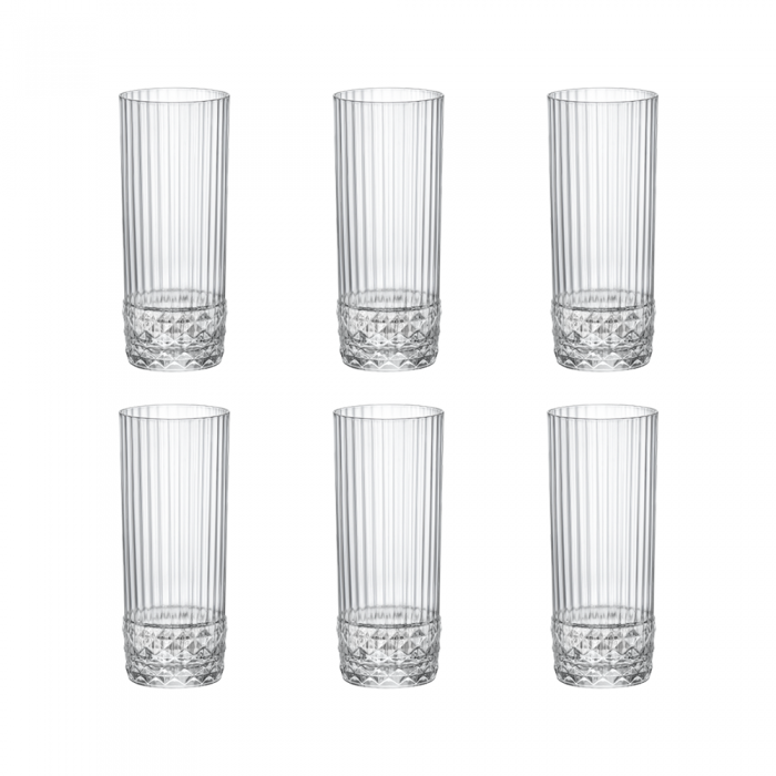 Set 6 pahare cocktail BORMIOLI ROCCO AMERICA LONG DRINK 400ml
