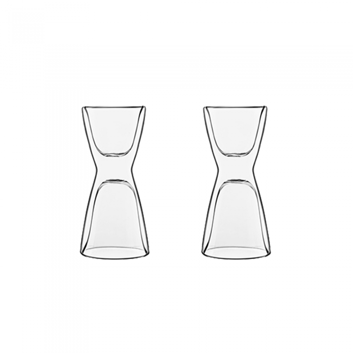 Set 2 pahare termice cu pereti dubli LUIGI BORMIOLI DRINK & DESIGN ESPRESSO/WATER 65ml/100ml D6,7xH14,2cm