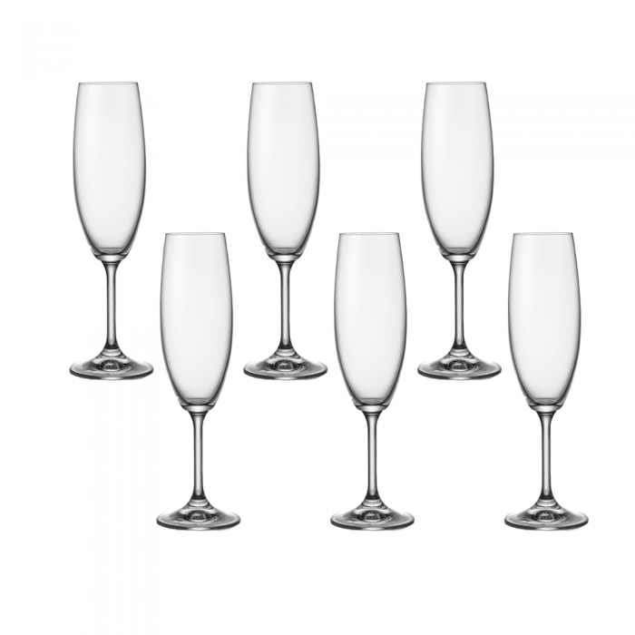 Set 6 pahare sampanie BOHEMIA CRISTAL LARA 220ml