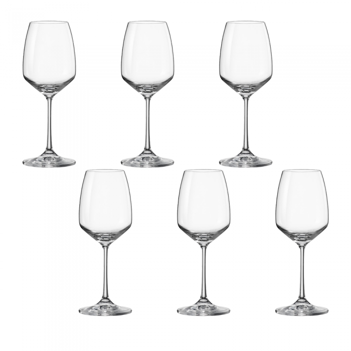 Set 6 pahare pentru vin BOHEMIA CRISTAL GISELLE 455ml