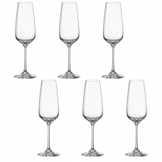 Set 6 pahare pentru sampanie BOHEMIA CRISTAL GISELLE 190ml