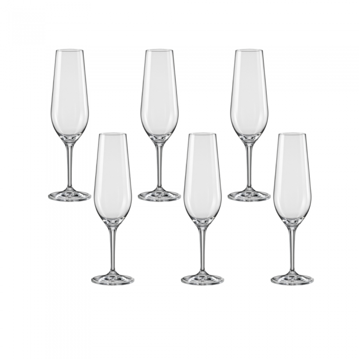 Set 6 pahare sampanie BOHEMIA CRISTAL AMOROSO 200ml