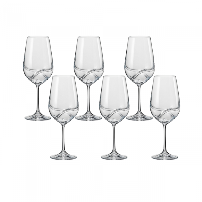 Set 6 pahare vin rosu BOHEMIA CRISTAL TURBULENCE 350ml