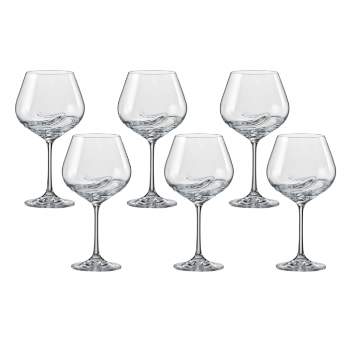 Set 6 pahare vin rosu BOHEMIA CRISTAL TURBULENCE 570ml