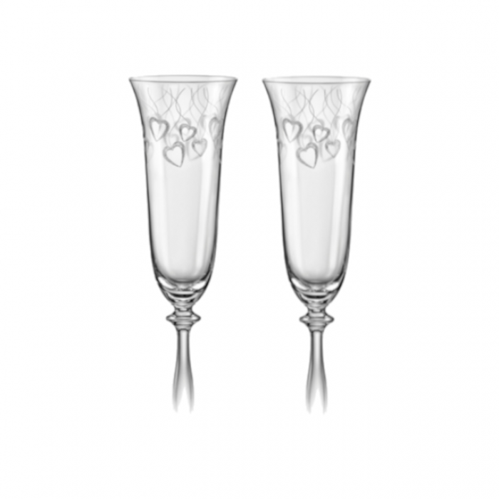 Set 2 pahare mire si mireasa BOHEMIA CRISTAL LOVE 190ml