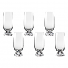 Set 6 pahare bauturi racoritoare/sampanie BOHEMIA CRISTAL GINA 210ml