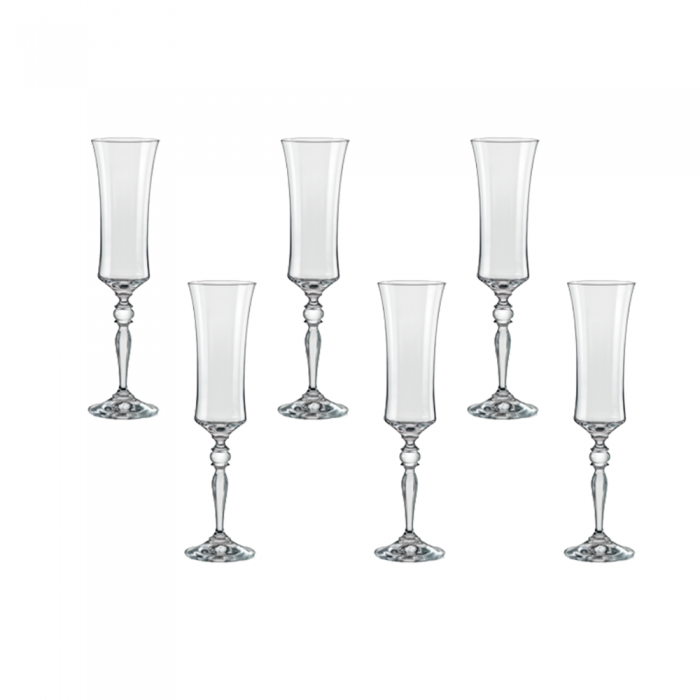 Set 6 pahare vin spumant/sampanie BOHEMIA CRISTAL GRACE 190ml