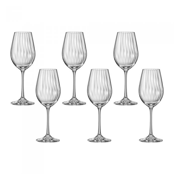 Set 6 pahare vin alb/rose/rosu BOHEMIA CRISTAL WATERFALL 350ml