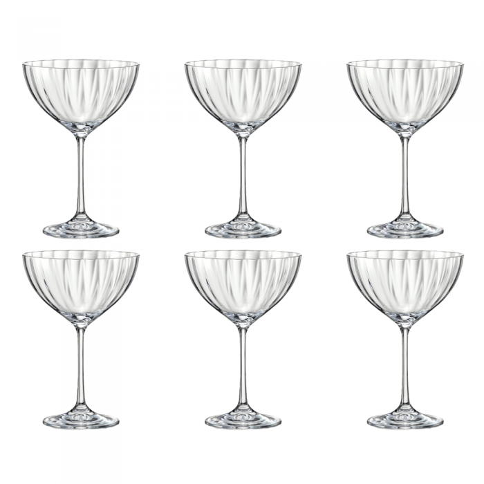 Set 6 pahare pentru cocktail BOHEMIA CRISTAL WATERFALL 340ml