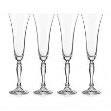 Set 4 pahare sampanie pentru miri si nasi BOHEMIA CRISTAL VICTORIA 180ml