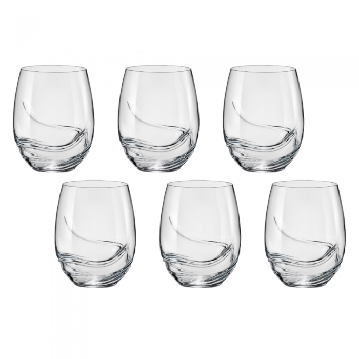 Set 6 pahare bauturi racoritoare BOHEMIA CRISTAL TURBULENCE 500ml