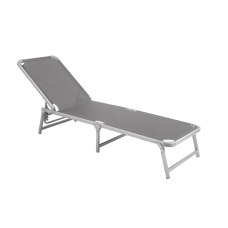 Sezlong pliabil RAKI PINKI 188x56cm cadru metalic cu profil lat culoare gri inchis