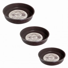 Set 3 tavi de copt RAKI BELISIMA 28cm, 32cm, 36cm, aluminiu cu strat antiaderent, maro