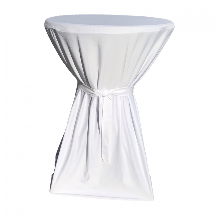 Fata de masa cu panglica CULINARO pentru mese cocktail 80xh110cm, alba