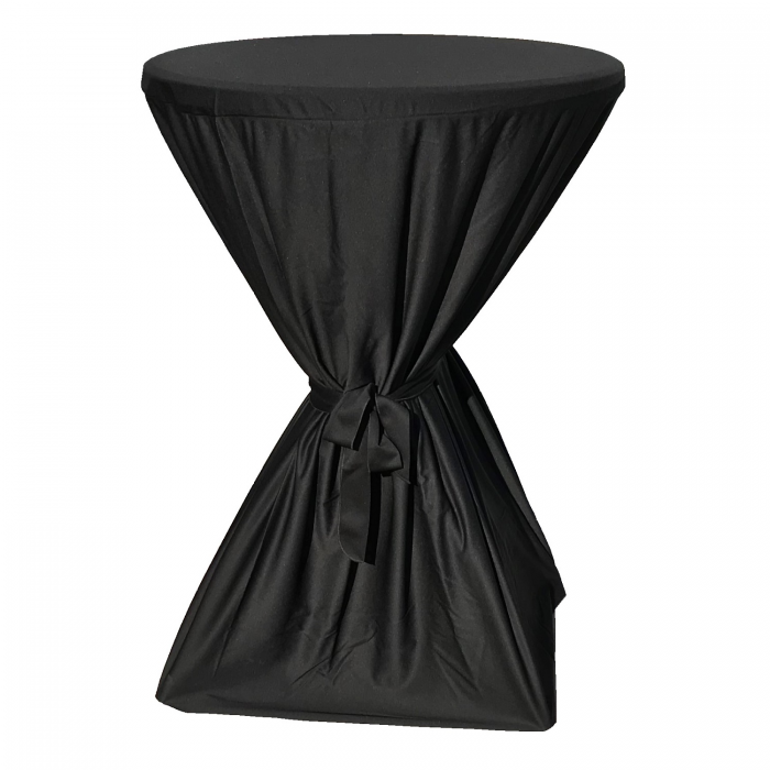 Husa de masa cu panglica CULINARO pentru mese cocktail 80xh110cm, neagra