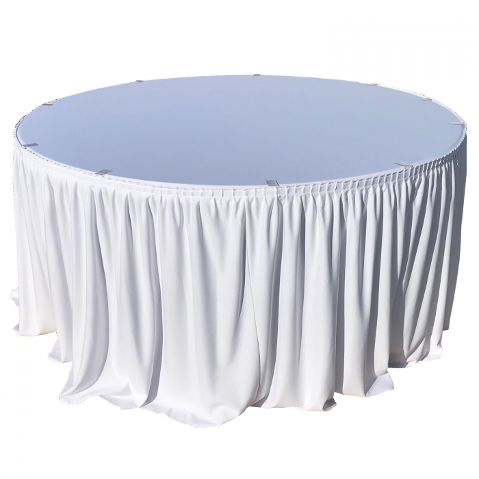 Fusta de masa catering, evenimente, rotunda CULINARO 152xH74cm, alba, L 477cm 