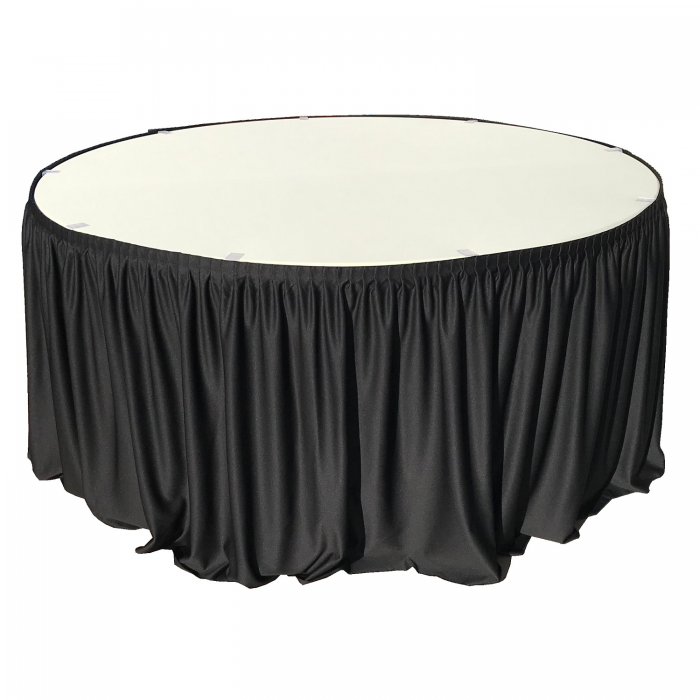 Fusta de masa catering, evenimente, rotunda CULINARO 152xH74cm, neagra, L 477cm 