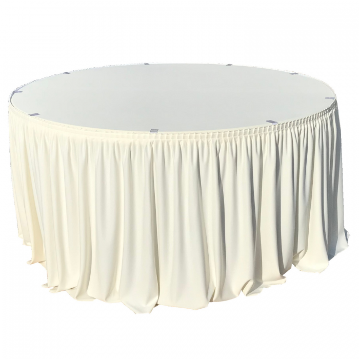 Fusta de masa catering, evenimente, rotunda CULINARO 180xH74cm, ivory, L 565cm 