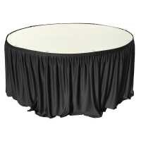 Fusta de masa catering, evenimente, rotunda CULINARO 180xH74cm, neagra, L 565cm 