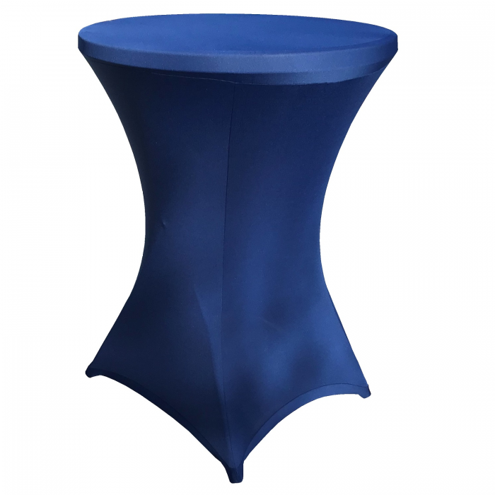 Set masa pliabila rotunda, cocktail CULINARO D80xH110cm cu husa stretch culoare albastra inchis