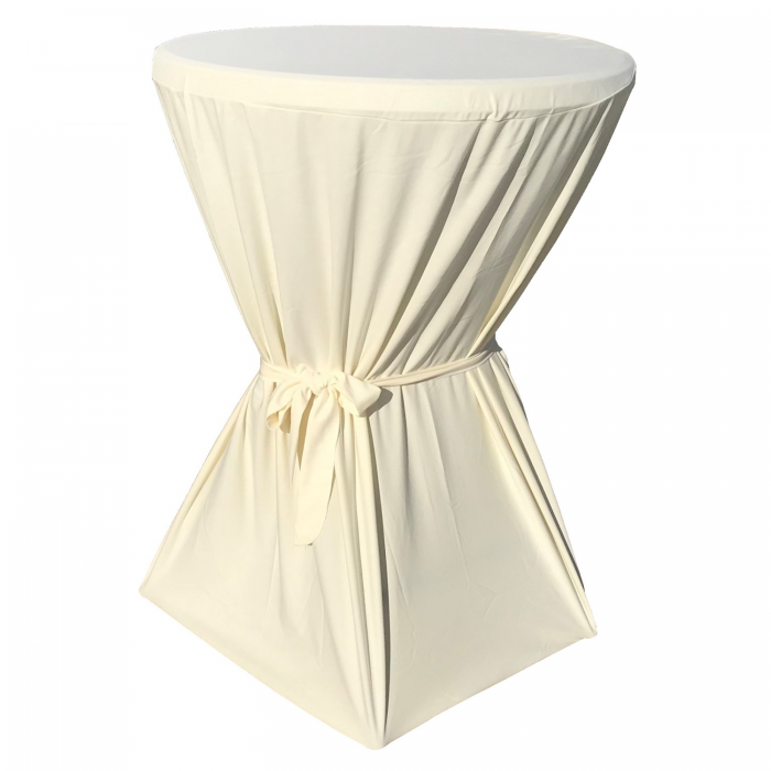 Set masa pliabila rotunda, cocktail CULINARO D80xH110cm cu fata de masa cu panglica ivory