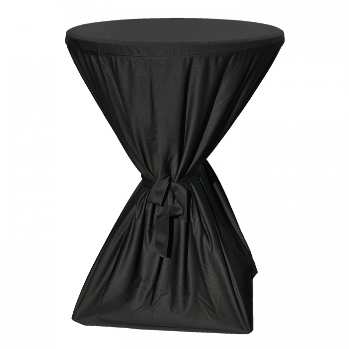 Set masa pliabila rotunda, cocktail CULINARO D80xH110cm cu fata de masa cu panglica neagra