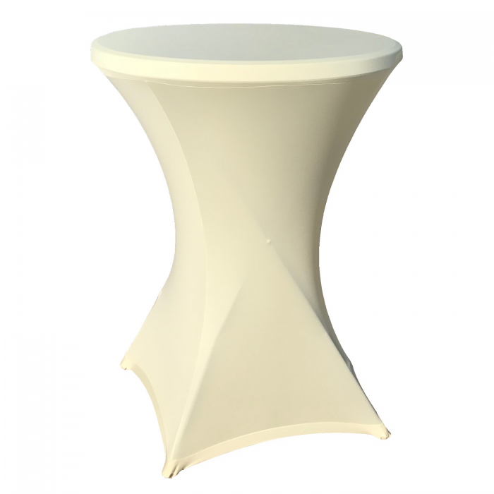 Set masa pliabila rotunda, cocktail CULINARO D80xH110cm cu husa stretch ivory