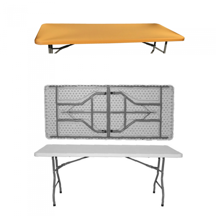 Masa plianta CULINARO dreptunghiulara 180x76xh74cm cu capac protectie textil culoare aurie