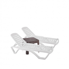 Set 2 sezlonguri CULINARO AQUA 200x72xH30,5cm culoare alba + masa