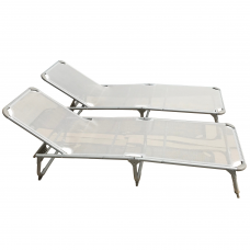 Set 2 sezlonguri plabile CULINARO 188x56cm cadru metalic cu profil ingust gri