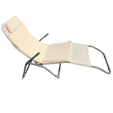 Sezlong pliant CULINARO culoare bej 140x58x98cm cu perna bej 110x50cm