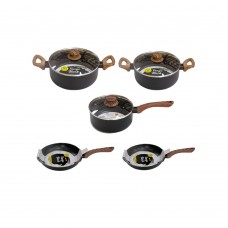Set de gatit, 8 piese inductie TANGO, 2 oale cu capace, 1 cratita cu capac si 2 tigai