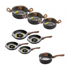 Set inductie 12 piese TANGO, 3 oale cu capace, cratita cu capac si 4 tigai