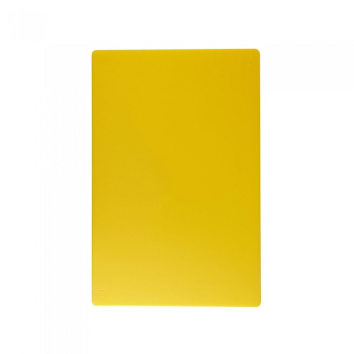 Tocator profesional bucatarie RAKI 37x23x2cm polietilena HDPE, galben, pentru carne cruda de pasare