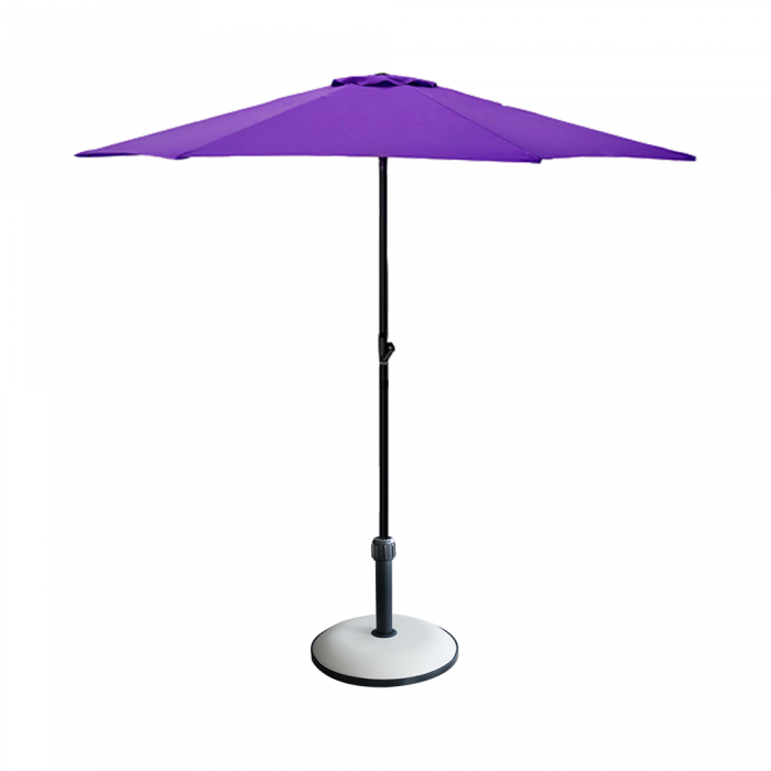 RAKI Umbrela soare 250cm culoare mov cu baza rotunda 15kg culoare alba