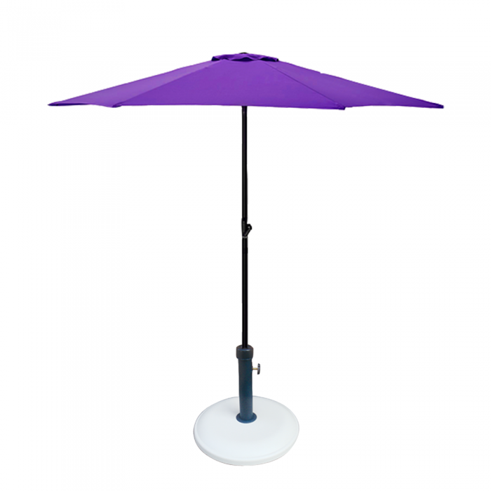 RAKI Umbrela soare 250cm culoare mov cu baza rotunda 12kg culoare alba