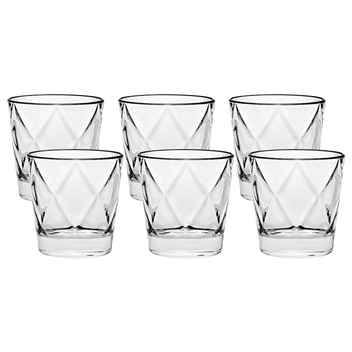 Set 6 pahare whisky din sticla temperata VIDIVI CONCERTO 370ml