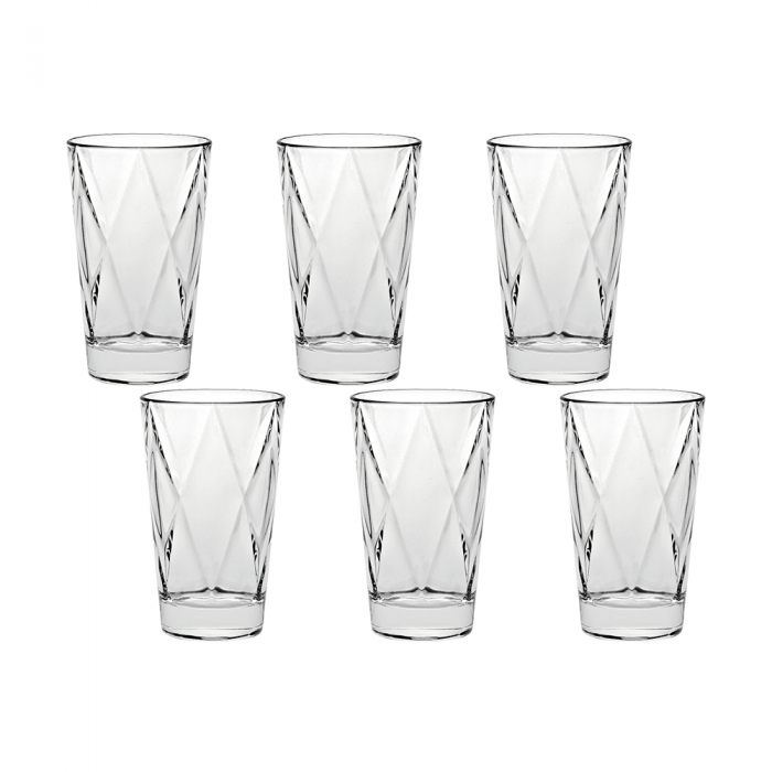 Set 6 pahare inalte din sticla temperata VIDIVI CONCERTO 280ml