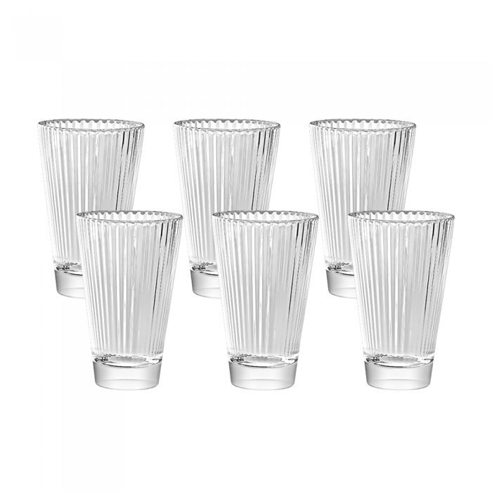 Set 6 pahare inalte din sticla temperata VIDIVI DIVA 400ml