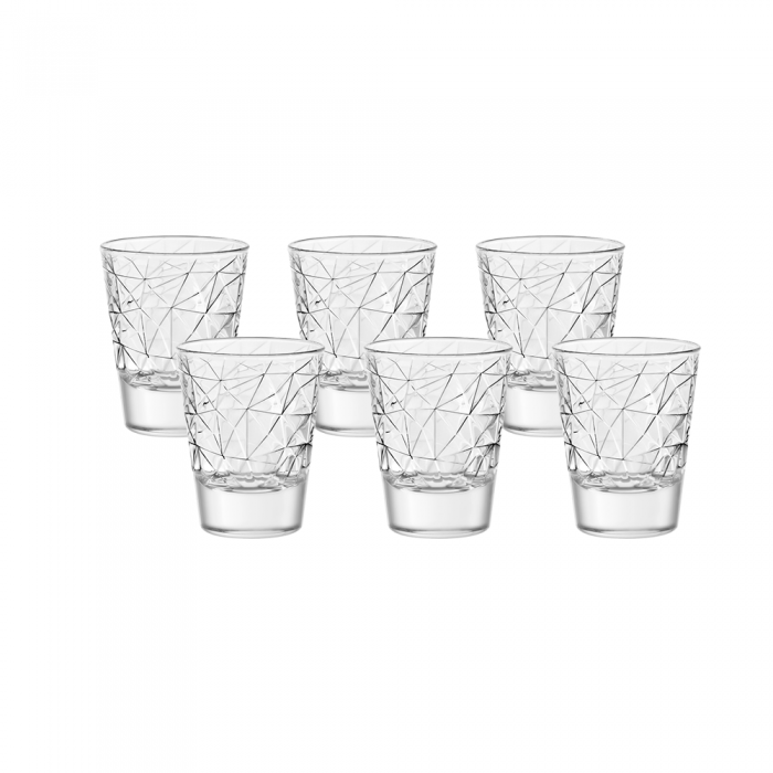 Set 6 pahare pentru shot din sticla temperata VIDIVI DOLOMITE 80ml
