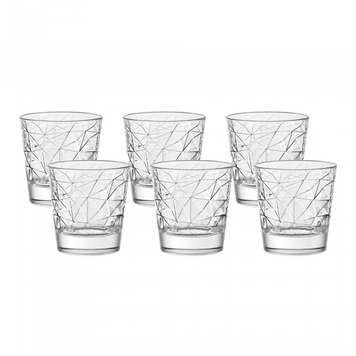 Set 6 pahare din sticla temperata VIDIVI DOLOMITE 220ml