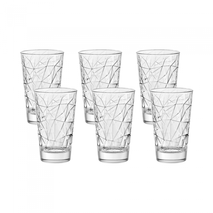 Set 6 pahare inalte din sticla temperata VIDIVI DOLOMITE 420ml