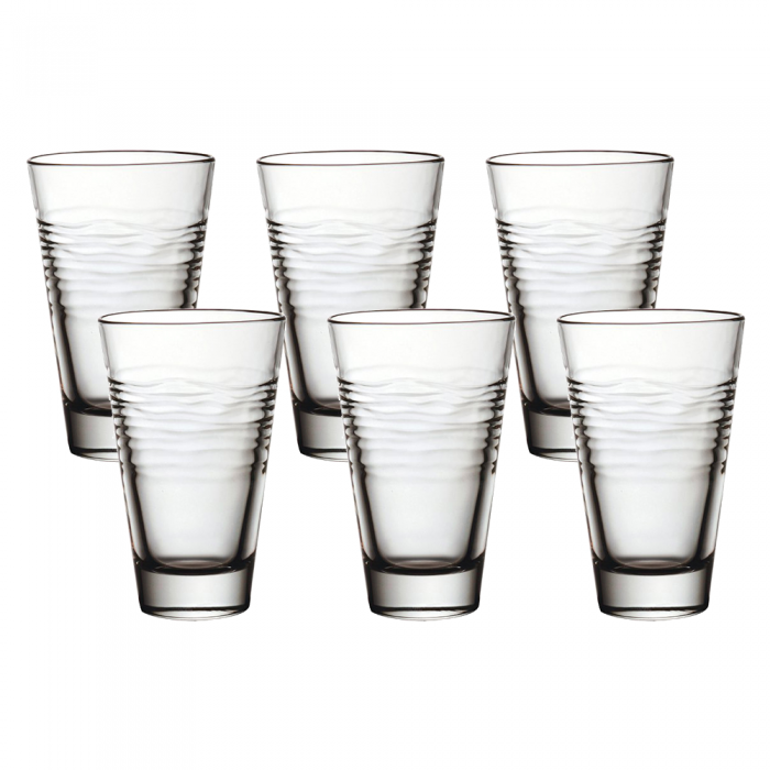 Set 6 pahare inalte din sticla temperata VIDIVI OASI 380ml