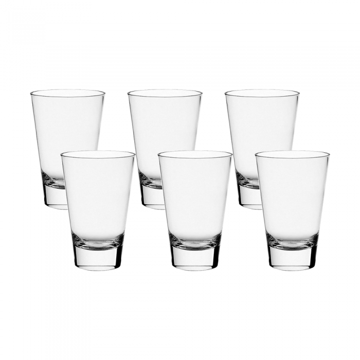 Set 6 pahare inalte din sticla temperata VIDIVI VOLUBILIS 400ml